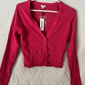 Garage medium ribbed fuchsia cardigan